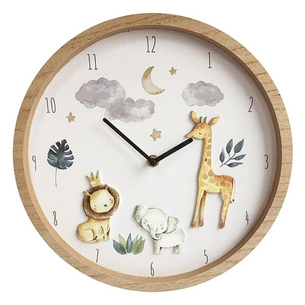 Little Moments Nursery Wall Clock Safari Theme 30cm-5010792492827-Bargainia.com