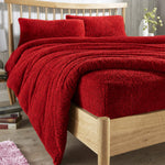 OLIVIA ROCCO Teddy Fleece Extra Deep Fitted Sheet Plush Soft Winter Bedding Snug Elastic