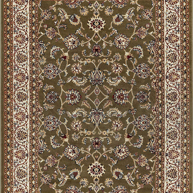 Green Traditional Floral Rug - Virginia