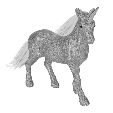 Silver Glitter Unicorn Christmas Ornament 20cm