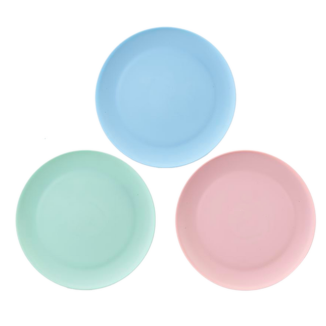 Soft Touch Plastic Plates Assorted Colours-Bargainia.com