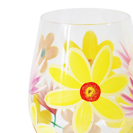 Lynsey Johnstone Hand Painted Daffodils Stemless Glass-5010792729114-Bargainia.com