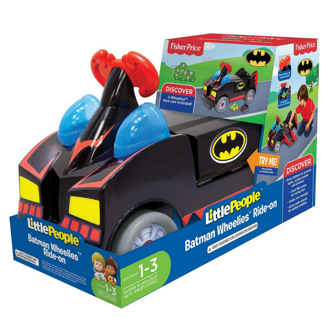 Fisher Price Little People Batman Wheelies Ride On-39897782331-Bargainia.com