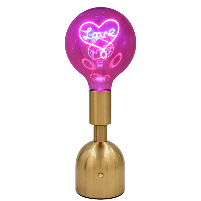 Love LED Neon Text Brass Accent Decorative Lamp-5010792734255-Bargainia.com