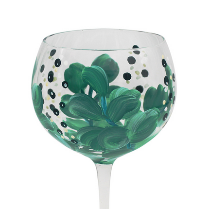 Lynsey Johnstone Eucalyptus Hand Painted Gin Cocktail Glass-5010792491578-Bargainia.com