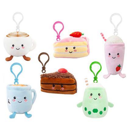 Softlings Foodies Super Soft Cafe Plush Toys Clip On Key Rings