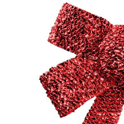 Christmas Tinsel Bow Red Glitter 3 Pack 10cm