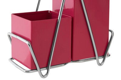 2 Compartment Hot Pink Cutlery Caddy - Bargainia.com - 5018705774626