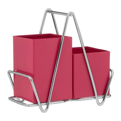 2 Compartment Hot Pink Cutlery Caddy - Bargainia.com - 5018705774626