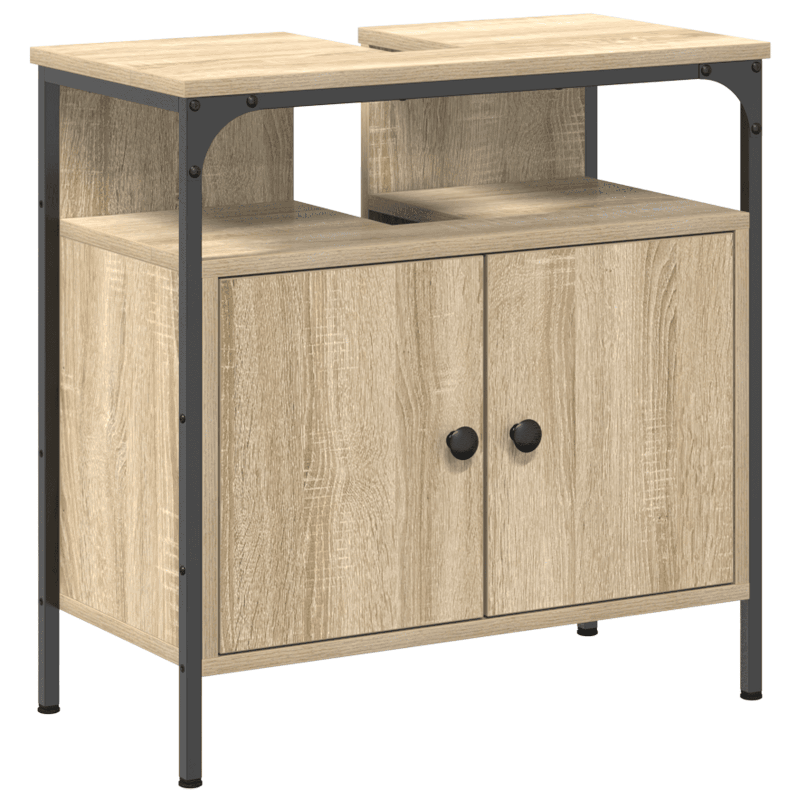2 Piece Bathroom Cabinet Set Sonoma Oak Engineered Wood - Bargainia.com - 8721158947673 - 3345130