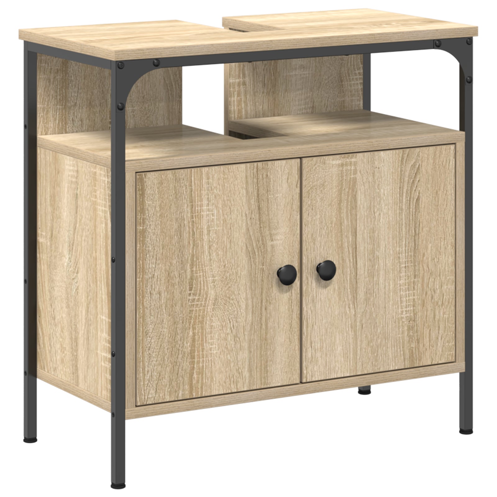 2 Piece Bathroom Cabinet Set Sonoma Oak Engineered Wood - Bargainia.com - 8721158947697 - 3345132