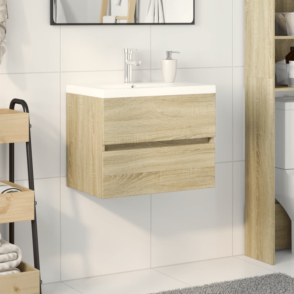 2 Piece Bathroom Furniture Set Ceramic and Engineered Wood - Bargainia.com - 8721158340054 - 3307658