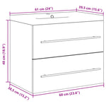 2 Piece Bathroom Furniture Set Concrete Grey Engineered Wood - Bargainia.com - 