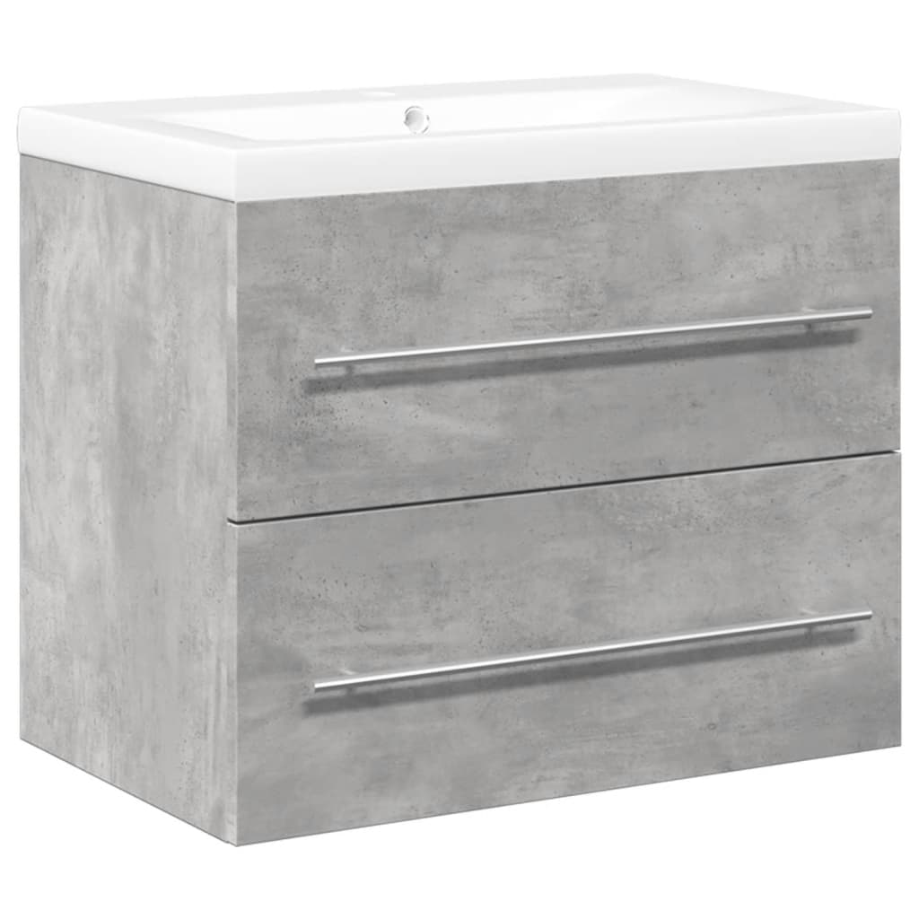 2 Piece Bathroom Furniture Set Concrete Grey Engineered Wood - Bargainia.com - 