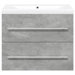 2 Piece Bathroom Furniture Set Concrete Grey Engineered Wood - Bargainia.com - 