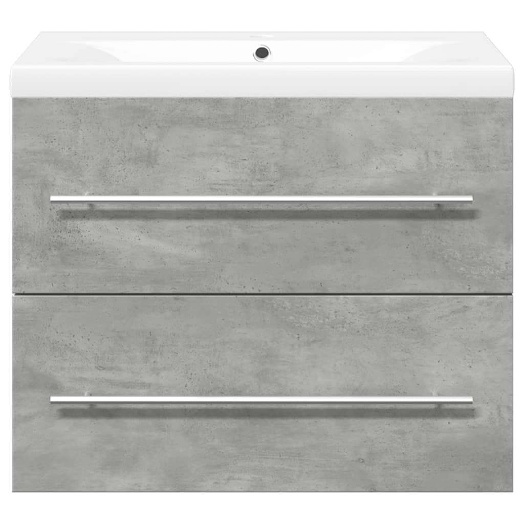 2 Piece Bathroom Furniture Set Concrete Grey Engineered Wood - Bargainia.com - 