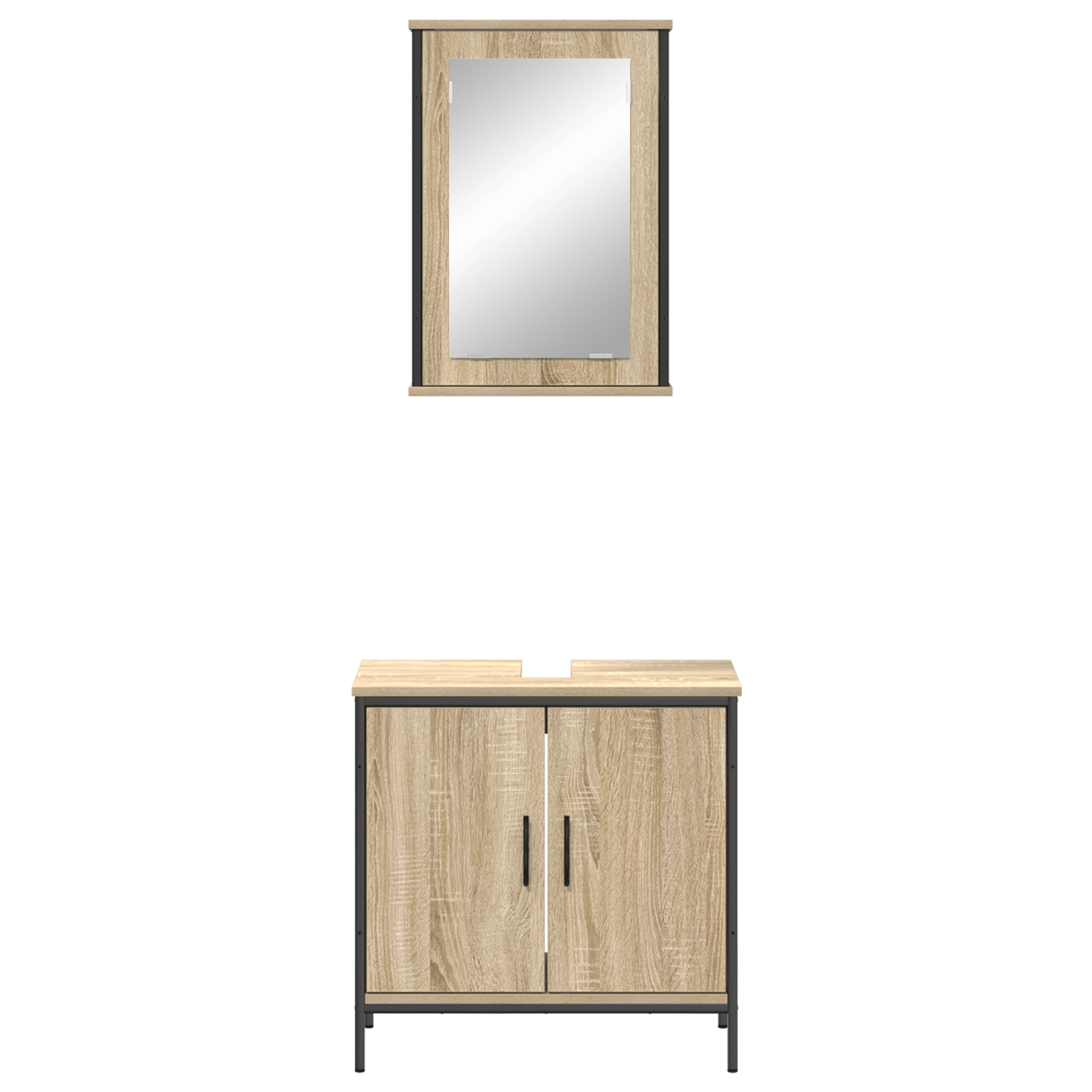 2 Piece Bathroom Furniture Set Sonoma Oak Engineered Wood - Bargainia.com - 8721158947680 - 3345131