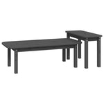 2 Piece Coffee Table Set Grey Solid Wood Pine - Bargainia.com - 