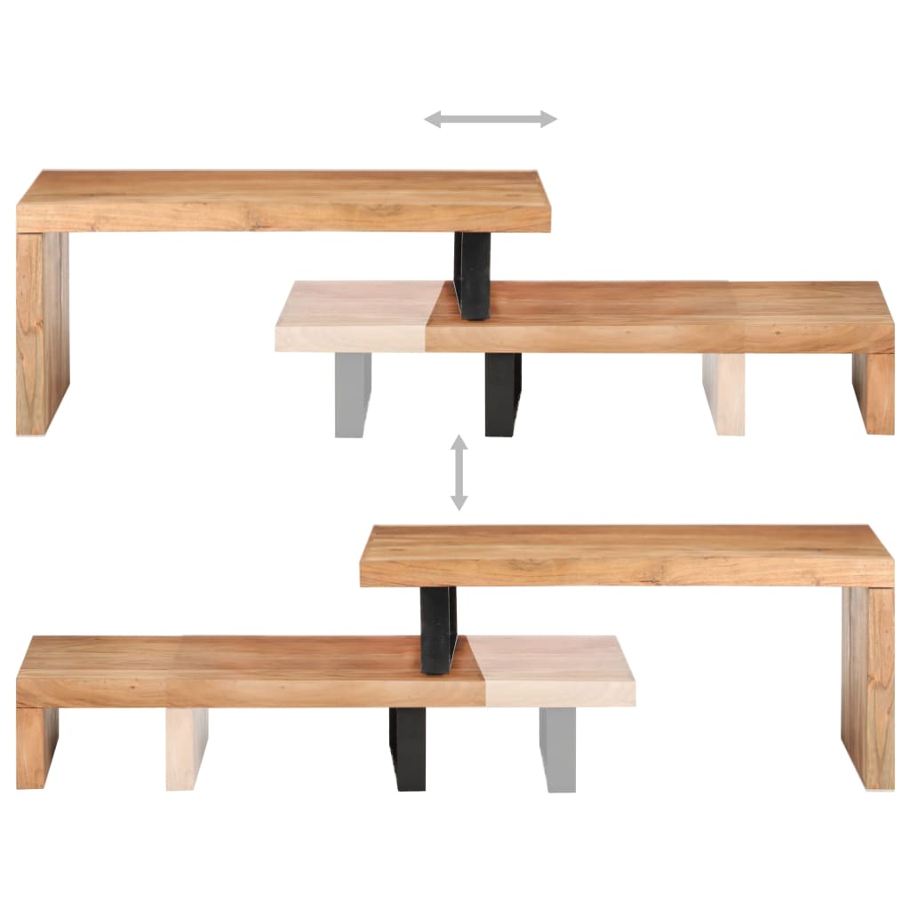 2 Piece Coffee Table Set Solid Acacia Wood - Bargainia.com - 