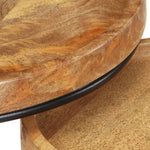 2 Piece Coffee Table Set Solid Mango Wood and Steel - Bargainia.com - 