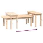 2 Piece Coffee Table Set Solid Wood Pine - Bargainia.com - 