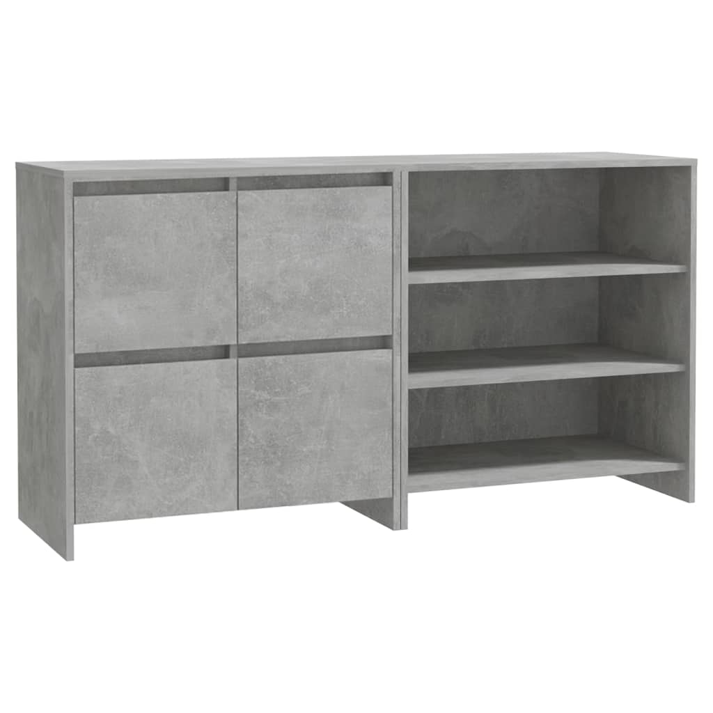 2 Piece Sideboard Concrete Grey Engineered Wood - Bargainia.com - 