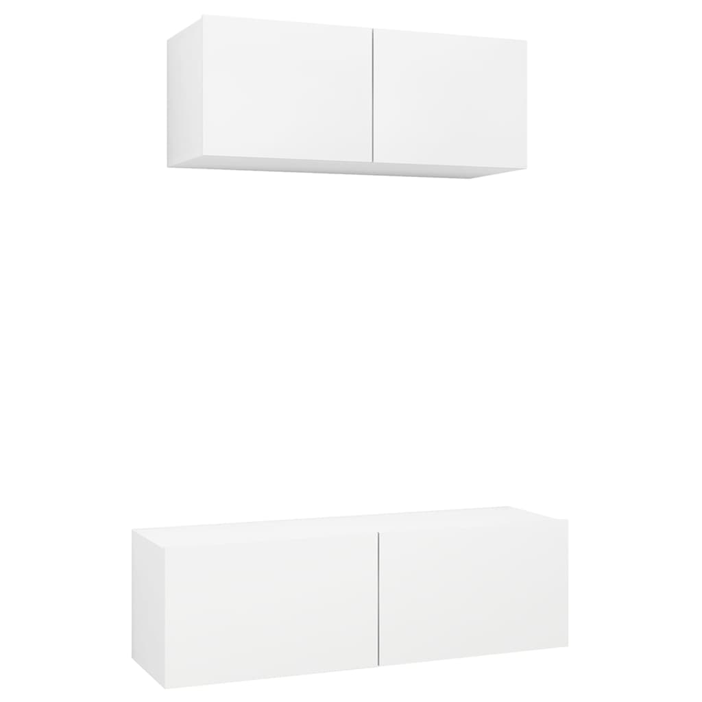2 Piece TV Cabinet Set White Engineered Wood - Bargainia.com - 8720286569955 - 3078702