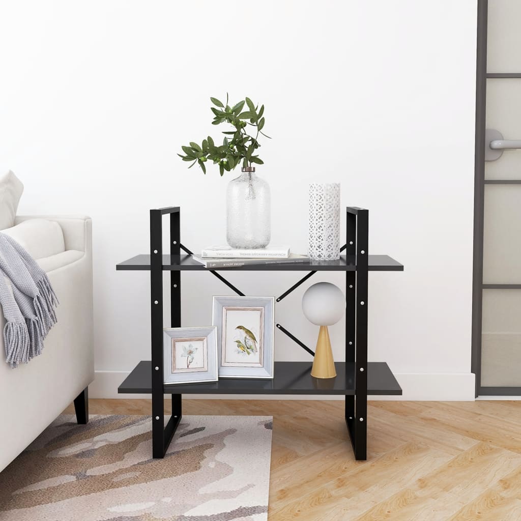 2 - Tier Book Cabinet Grey 80x30x70 cm Engineered Wood - Bargainia.com - 8720286567395 - 806449