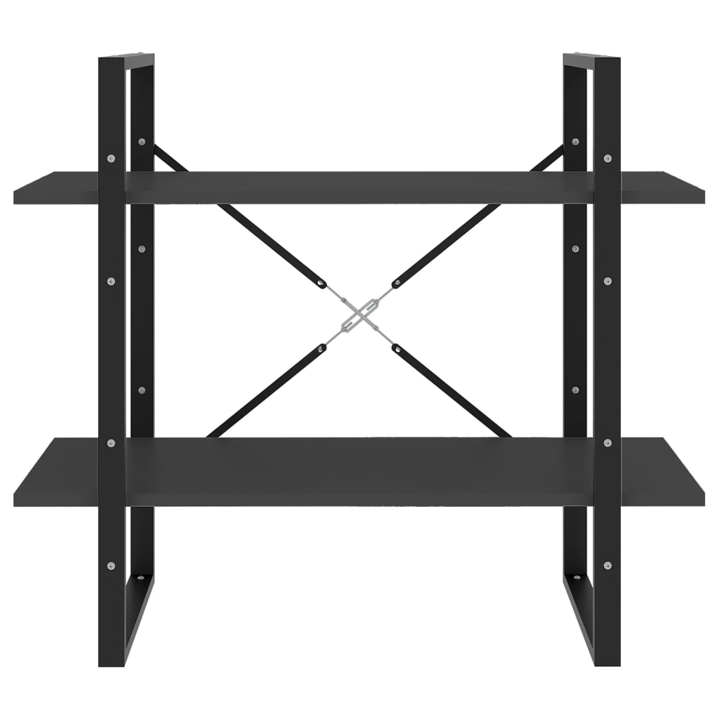 2 - Tier Book Cabinet Grey 80x30x70 cm Engineered Wood - Bargainia.com - 8720286567395 - 806449