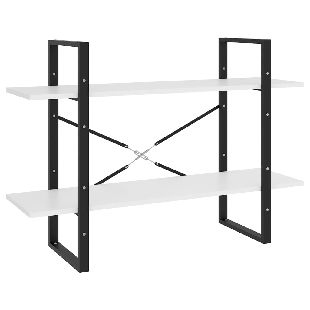 2 - Tier Book Cabinet White 100x30x70 cm Engineered Wood - Bargainia.com - 8720286567579 - 806467