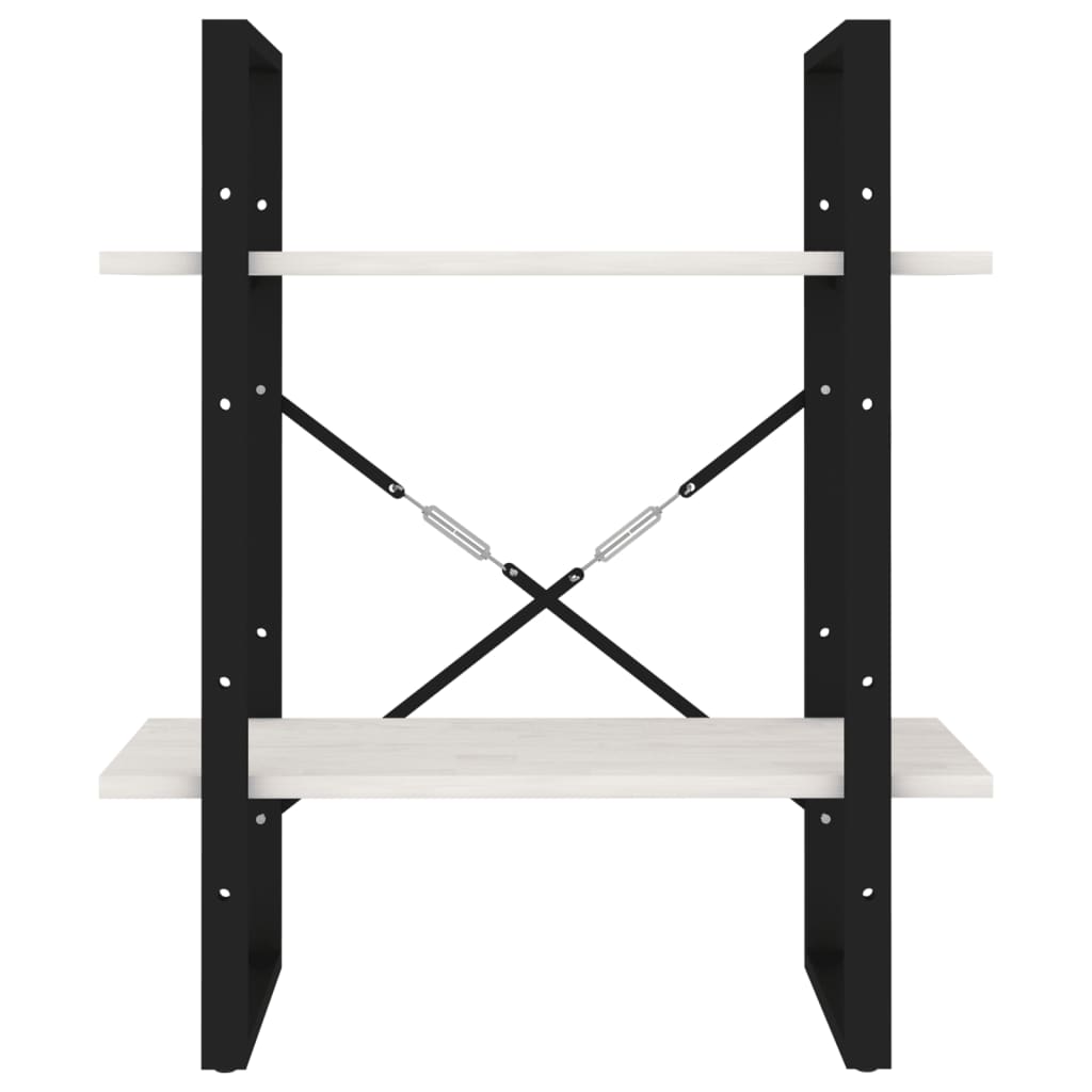 2 - Tier Book Cabinet White 60x30x70 cm Solid Pine Wood - Bargainia.com - 8720286567234 - 806433
