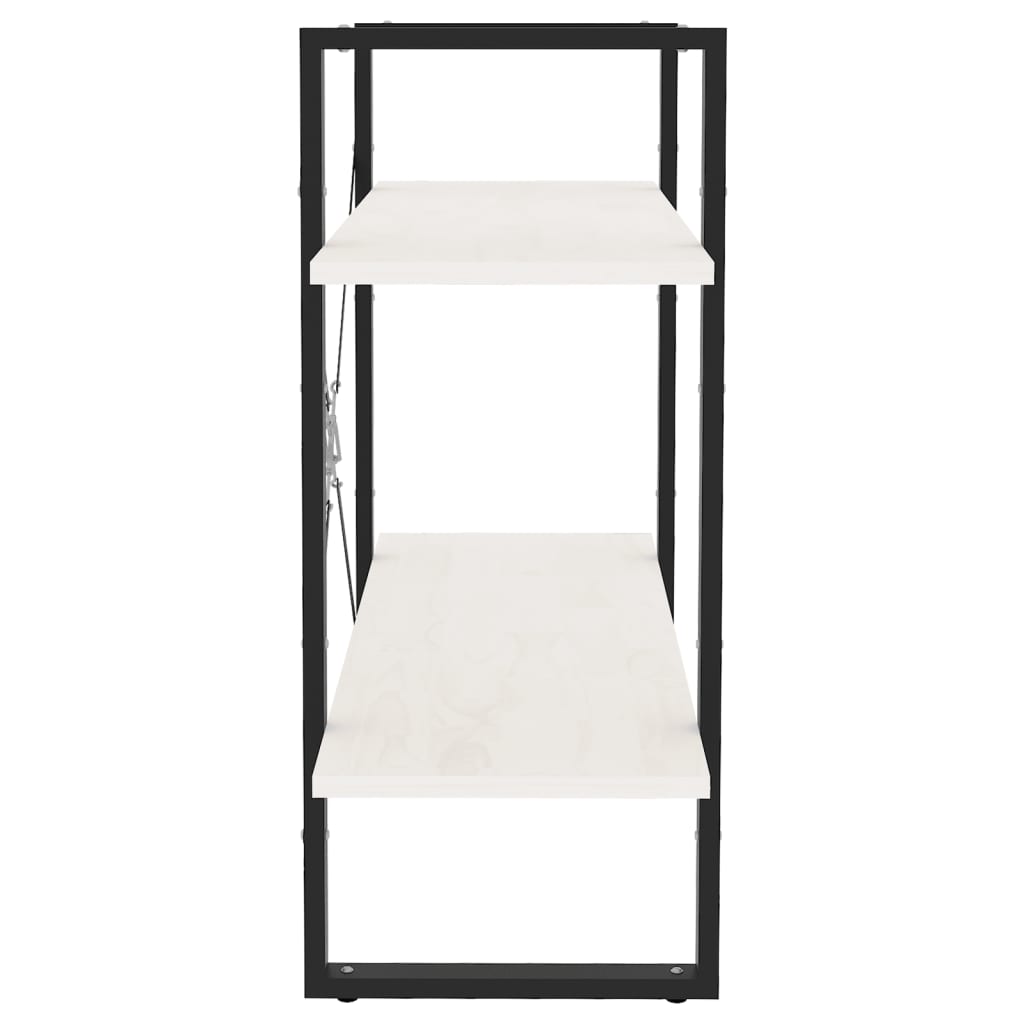 2 - Tier Book Cabinet White 80x30x70 cm Solid Pine Wood - Bargainia.com - 8720286567432 - 806453