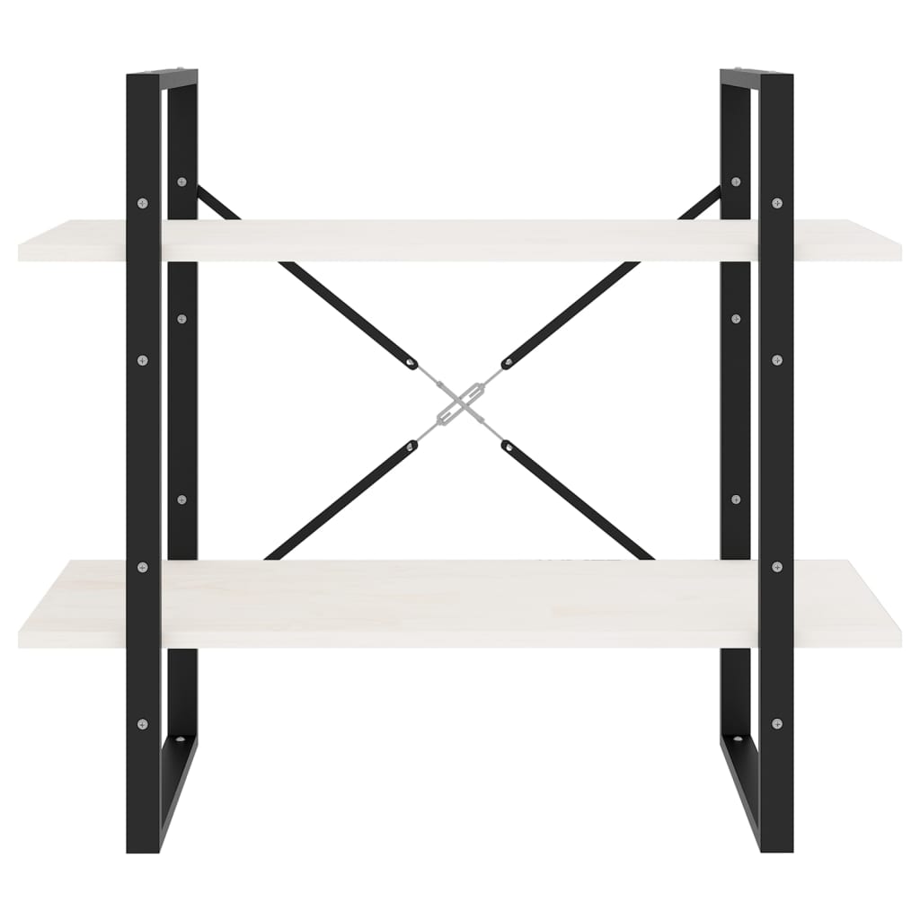 2 - Tier Book Cabinet White 80x30x70 cm Solid Pine Wood - Bargainia.com - 8720286567432 - 806453