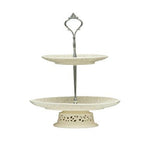 2 Tier Ceramic Lace Cake Plate - Bargainia.com - 5018705548654