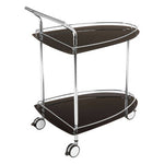 Adam Black Tempered Glass Serving Trolley