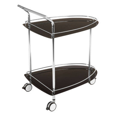 Adam Black Tempered Glass Serving Trolley
