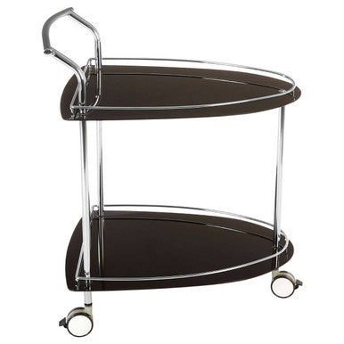 Adam Black Tempered Glass Serving Trolley