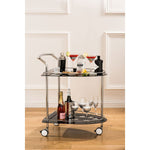 Adam Black Tempered Glass Serving Trolley