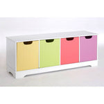 Isla Kids White 4 Coloured Boxes Storage Unit