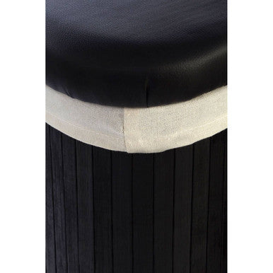 Bambi Black Set of 2 Bamboo Storage Ottoman