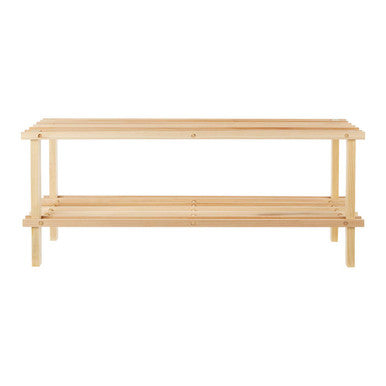 Arla Natural And Cedar Wood 2 Tier Shoe Rack