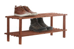 Arla Dark Cedar Wood 2 Tier Shoe Rack