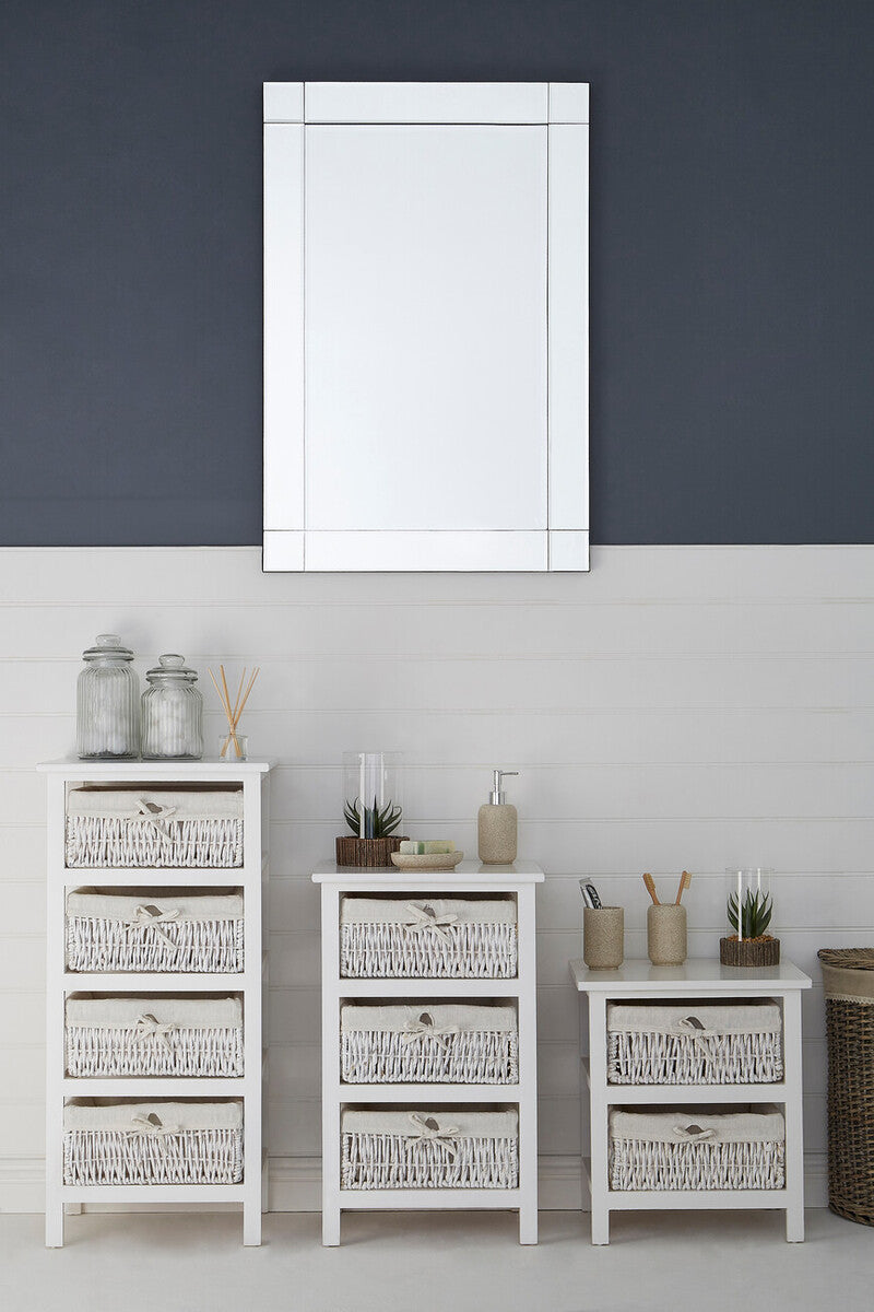 3 Maize Baskets White Storage Unit