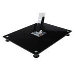 Black Tempered Glass Chrome Frame Top End Table