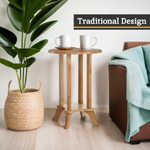 Heva Round Tropical Hevea Wood Side Table