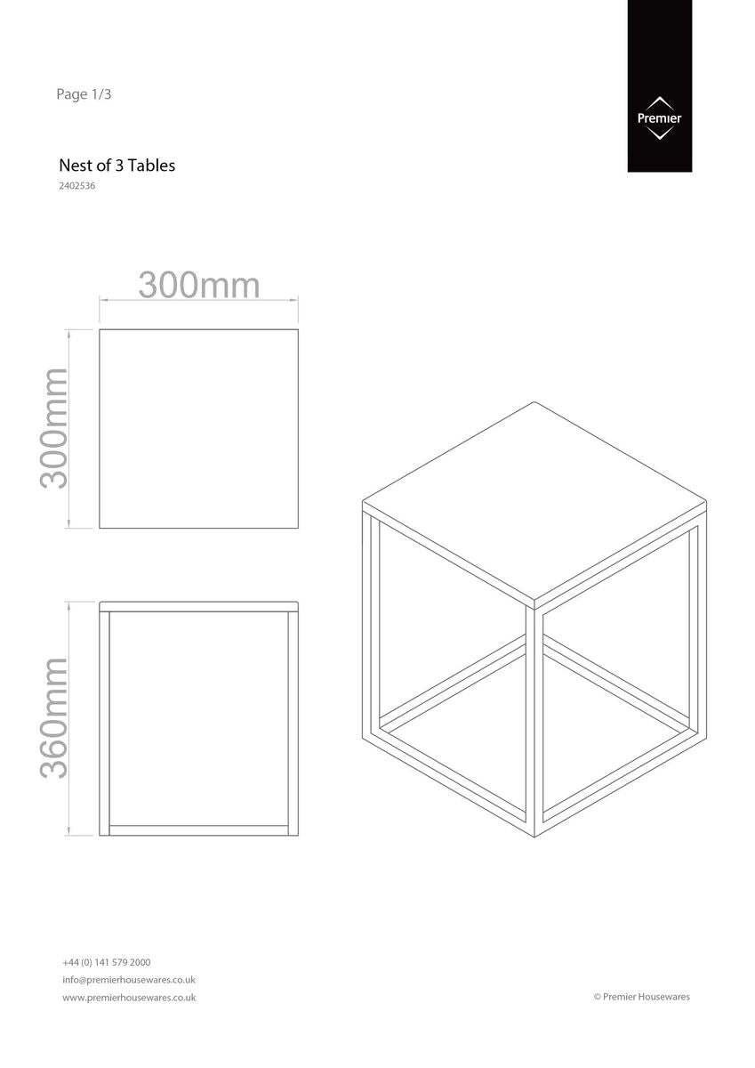 Fulton Matte White Nest Of 3 Tables With Chrome Frame