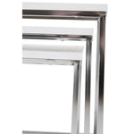 Fulton Matte White Nest Of 3 Tables With Chrome Frame