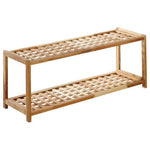 Arla 2 Tier Walnut Wood Shoe Rack