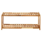 Arla 2 Tier Walnut Wood Shoe Rack