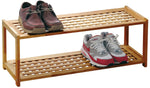 Arla 2 Tier Walnut Wood Shoe Rack